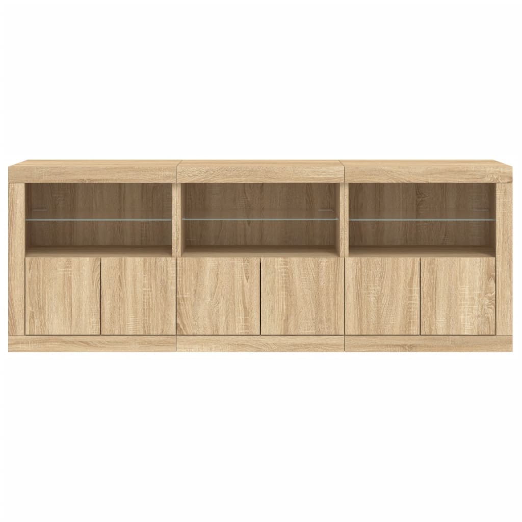 Komoda s LED svjetlima boja hrasta sonome 181,5x37x67 cm