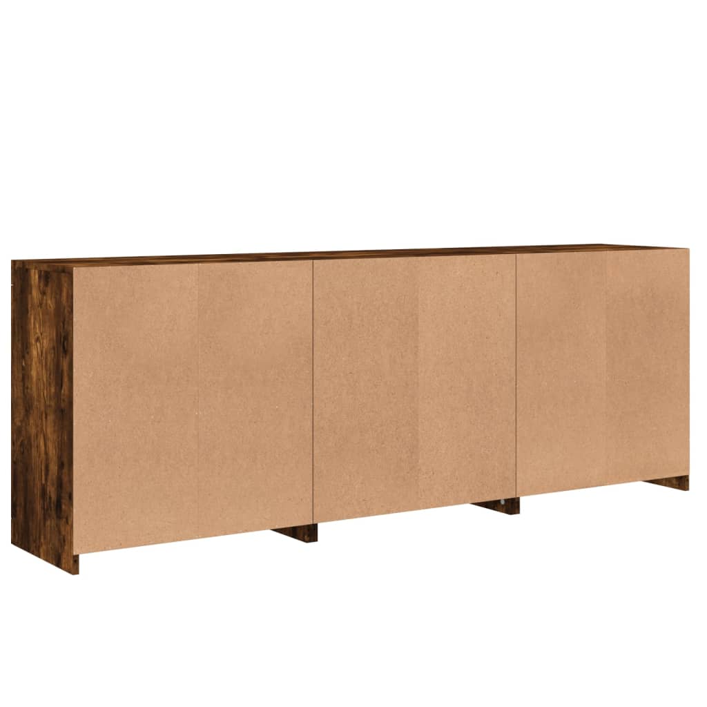 Komoda s LED svjetlima boja dimljenog hrasta 181,5x37x67 cm