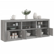 Komoda s LED svjetlima boja sivog hrasta 181,5x37x67 cm