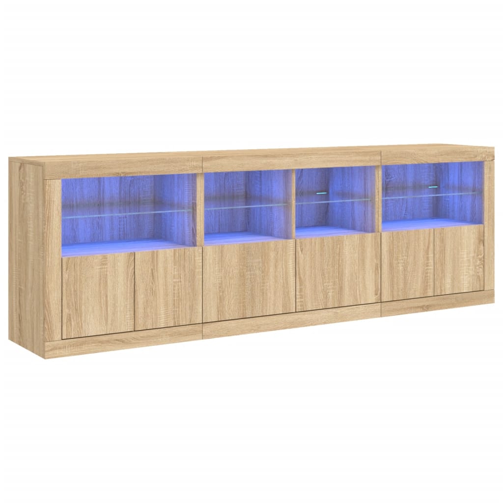 Komoda s LED svjetlima boja hrasta sonome 202x37x67 cm