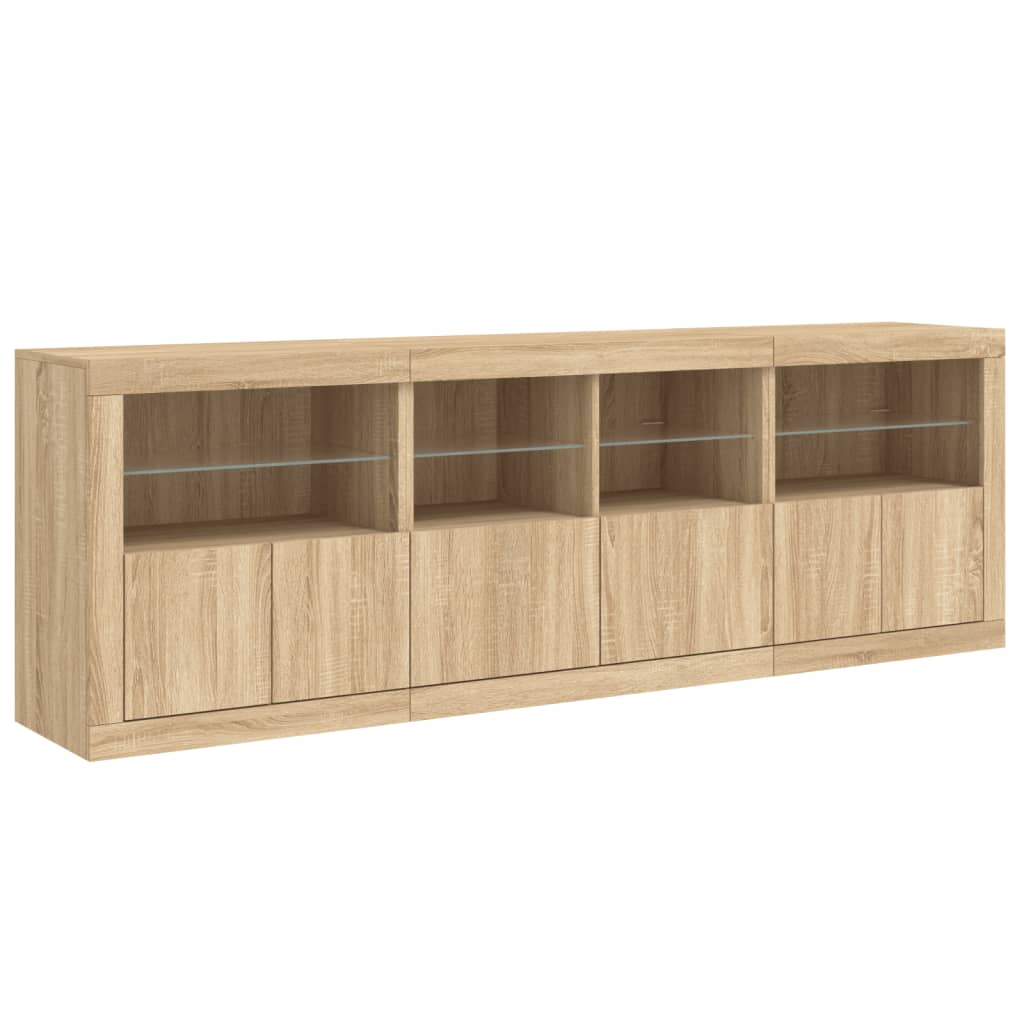 Komoda s LED svjetlima boja hrasta sonome 202x37x67 cm