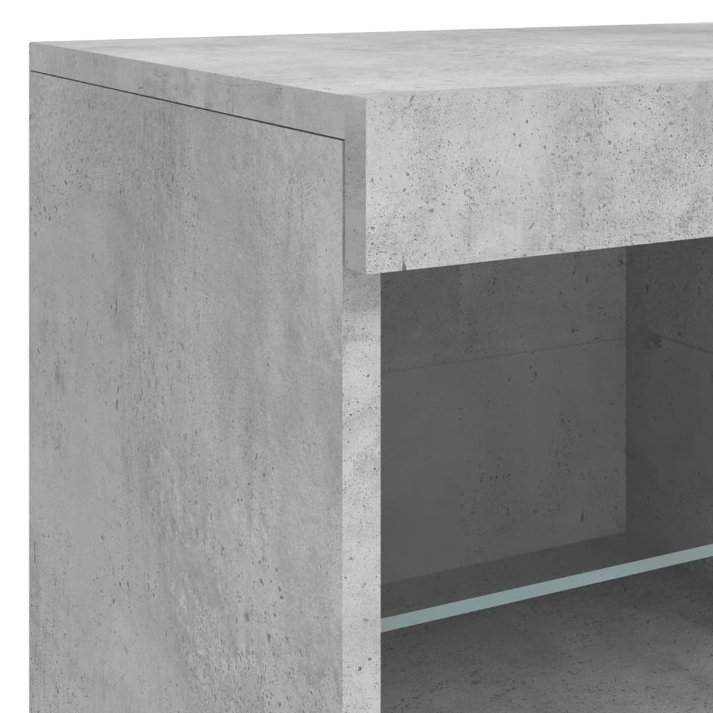 Komoda s LED svjetlima siva boja betona 202x37x67 cm