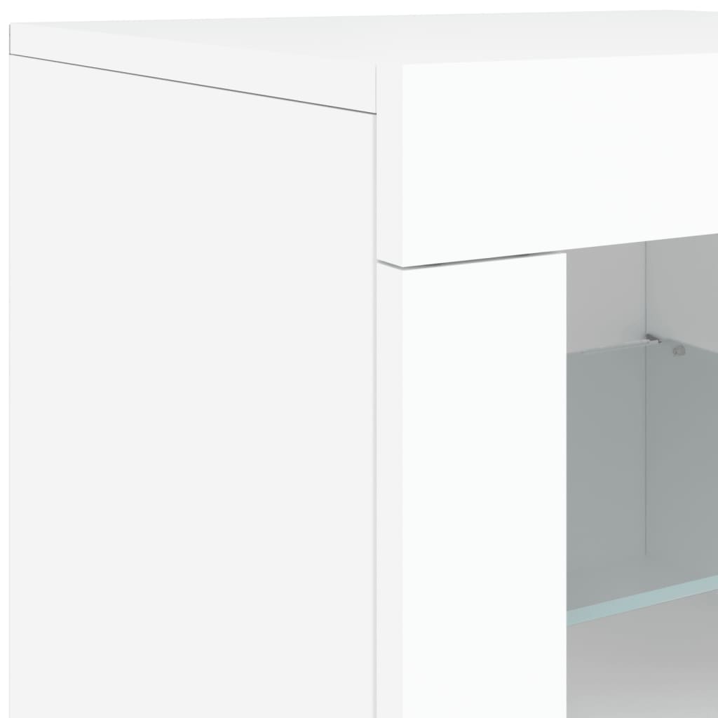 Komoda s LED svjetlima bijela 283x37x67 cm