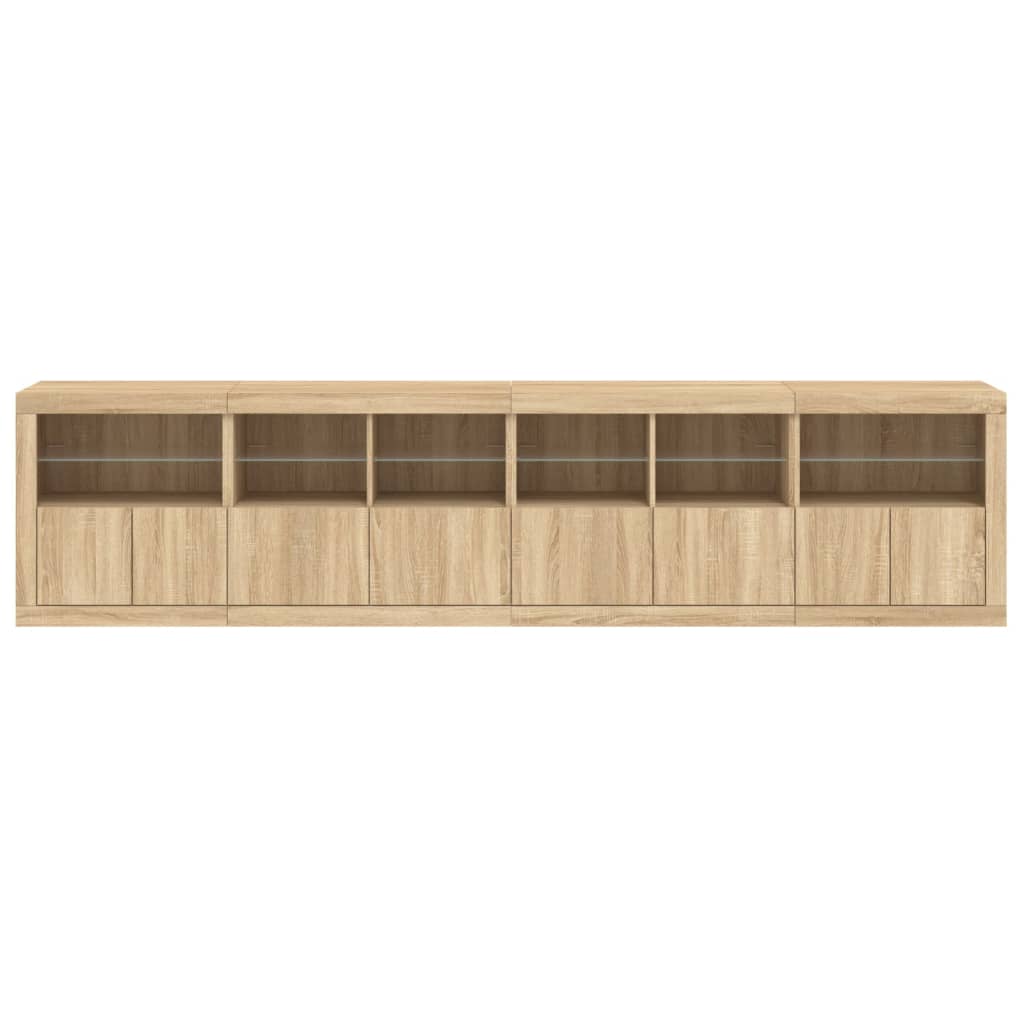 Komoda s LED svjetlima boja hrasta sonome 283x37x67 cm