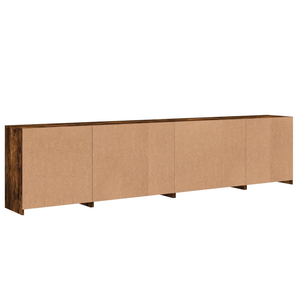 Komoda s LED svjetlima boja dimljenog hrasta 283x37x67 cm