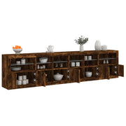 Komoda s LED svjetlima boja dimljenog hrasta 283x37x67 cm
