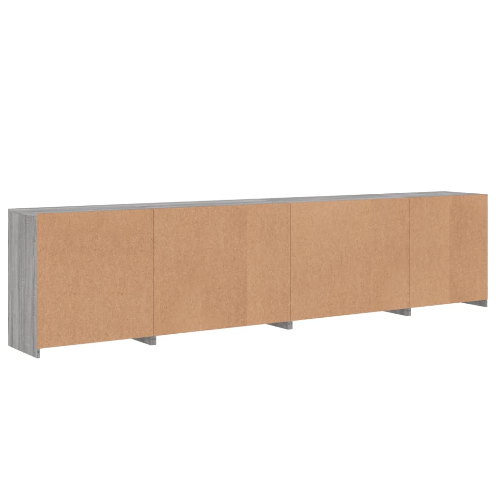 Komoda s LED svjetlima boja sivog hrasta 283x37x67 cm