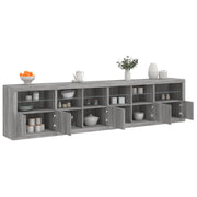 Komoda s LED svjetlima boja sivog hrasta 283x37x67 cm