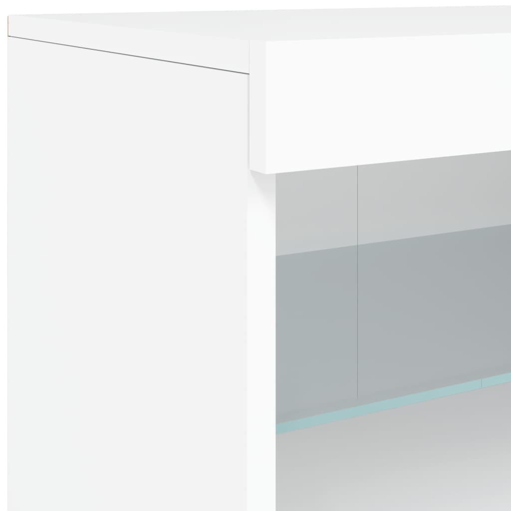 Komoda s LED svjetlima bijela 283x37x67 cm