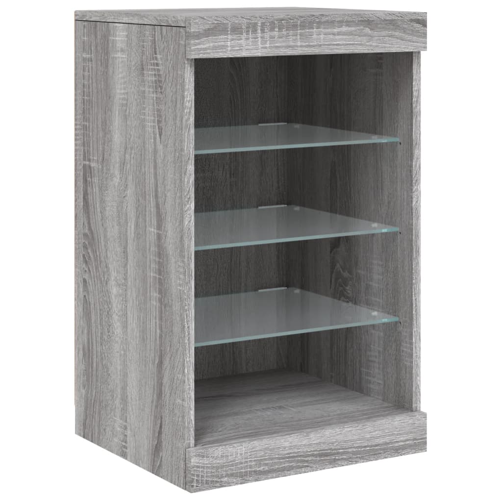 Komoda s LED svjetlima boja sivog hrasta 283x37x67 cm