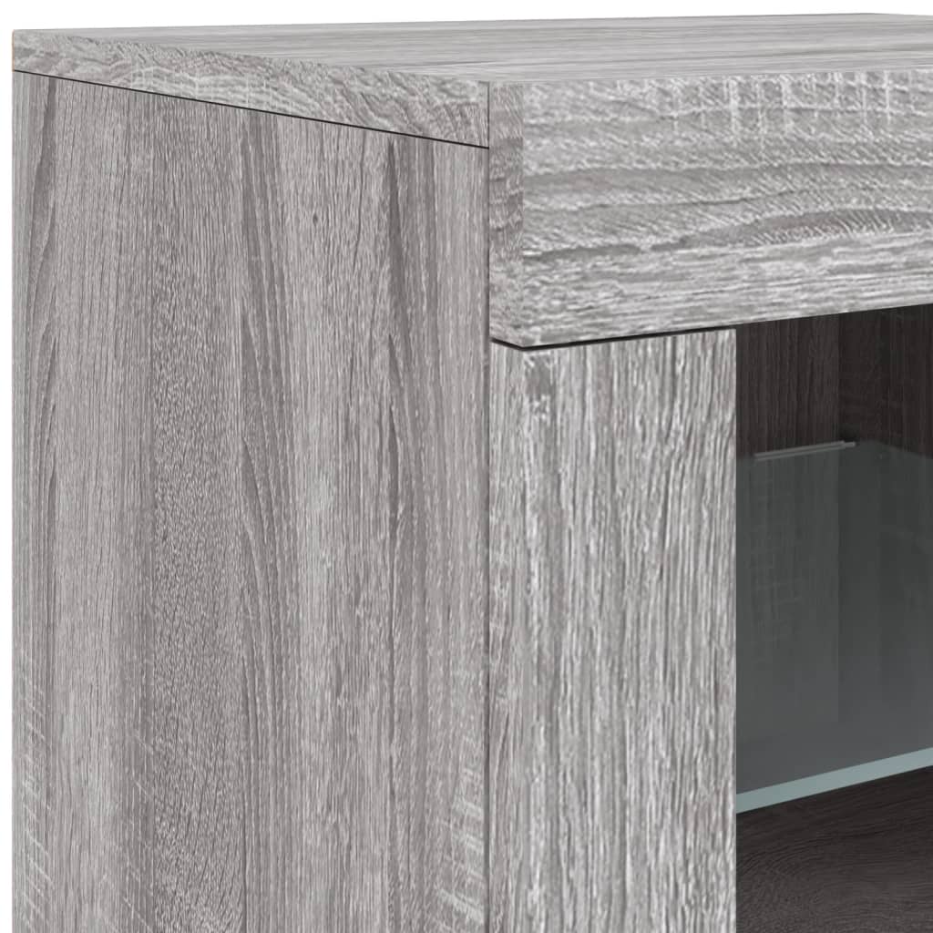 Komoda s LED svjetlima boja sivog hrasta 283x37x67 cm