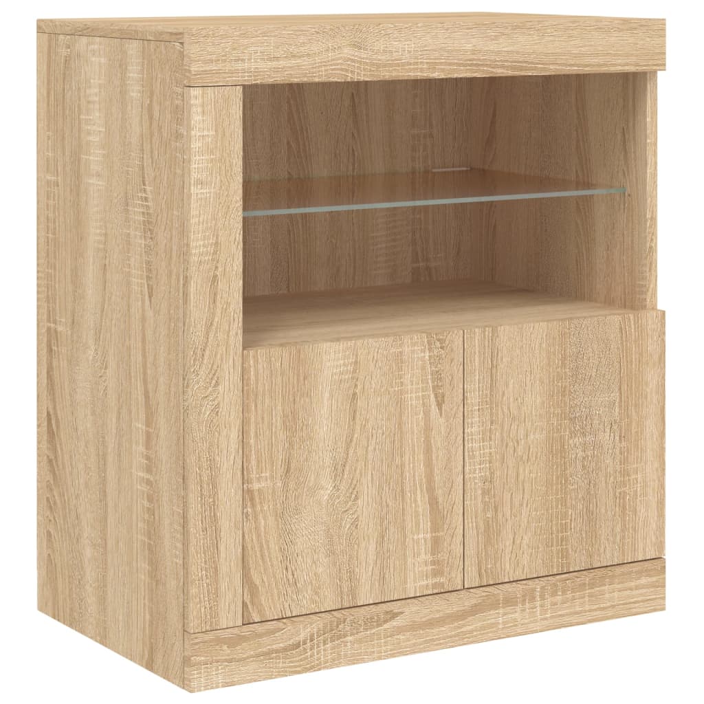 Komoda s LED svjetlima boja hrasta sonome 162 x 37 x 67 cm