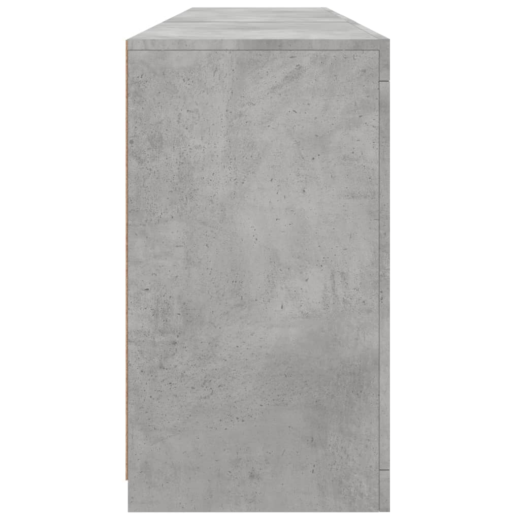 Komoda s LED svjetlima siva boja betona 162 x 37 x 67 cm