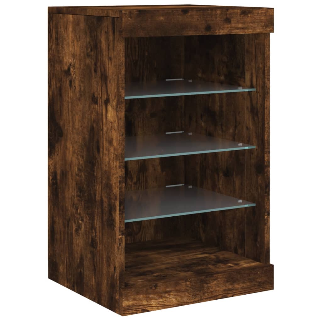 Komoda s LED svjetlima boja dimljenog hrasta 162 x 37x 67 cm