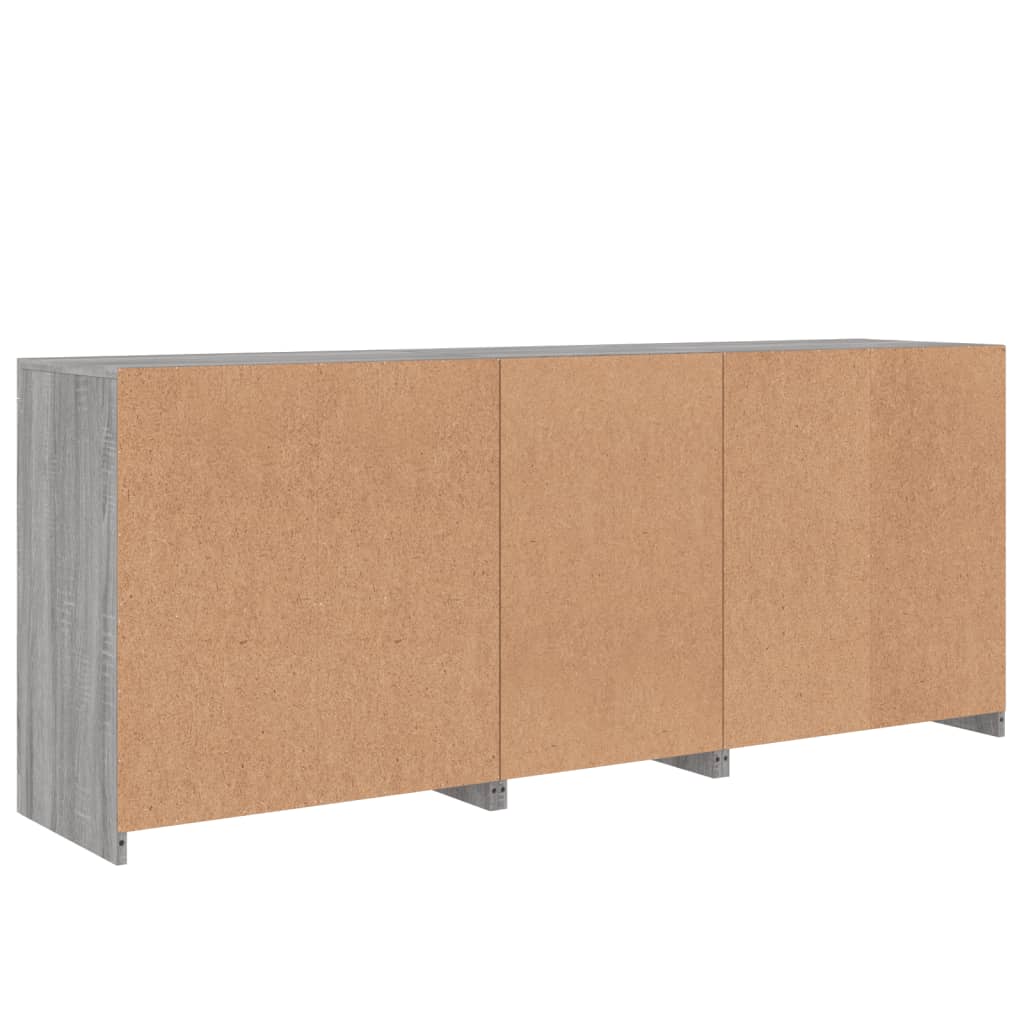 Komoda s LED svjetlima boja sivog hrasta 162 x 37 x 67 cm
