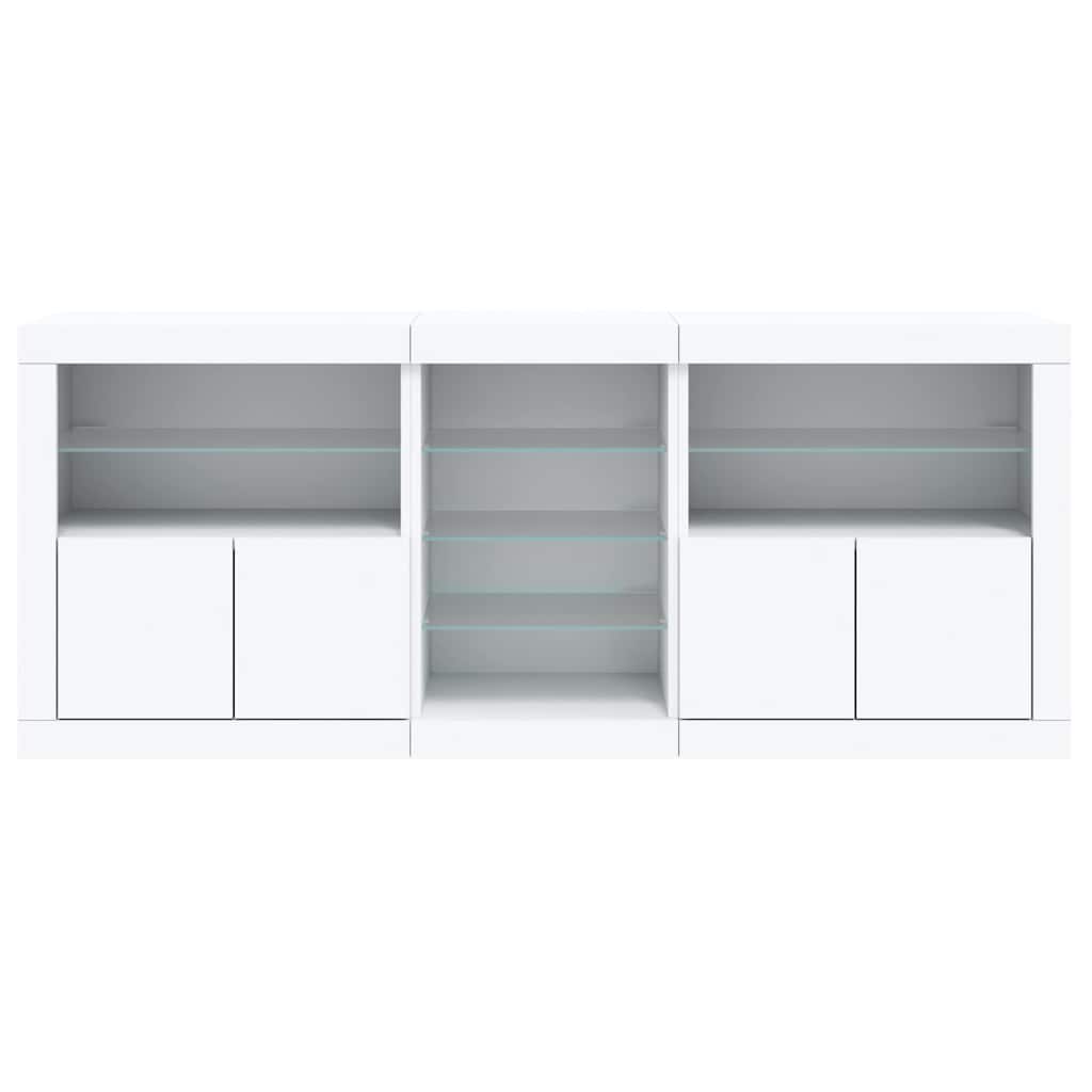 Komoda s LED svjetlima bijela 181,5x37x67 cm