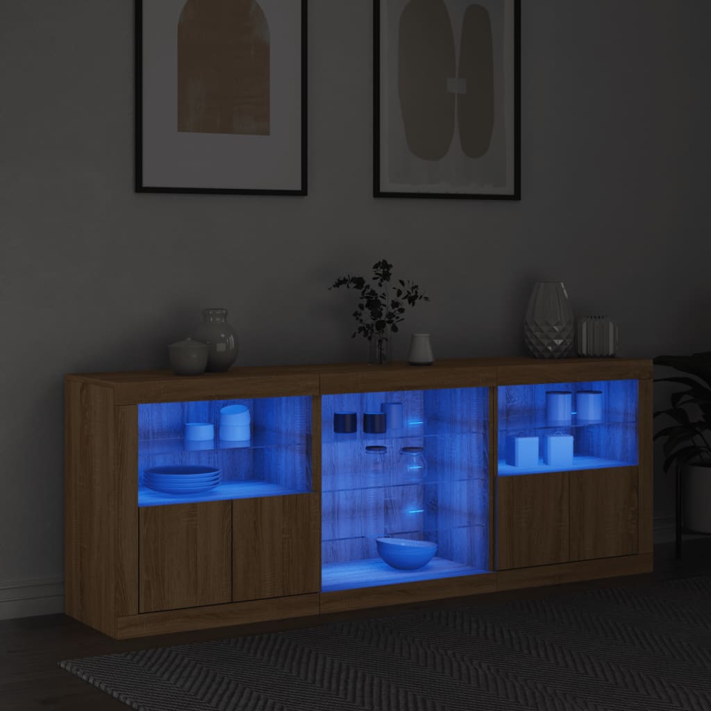 Komoda s LED svjetlima boja hrasta sonome 181,5x37x67 cm