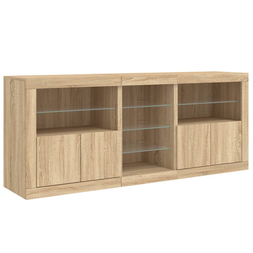 Komoda s LED svjetlima boja hrasta sonome 181,5x37x67 cm