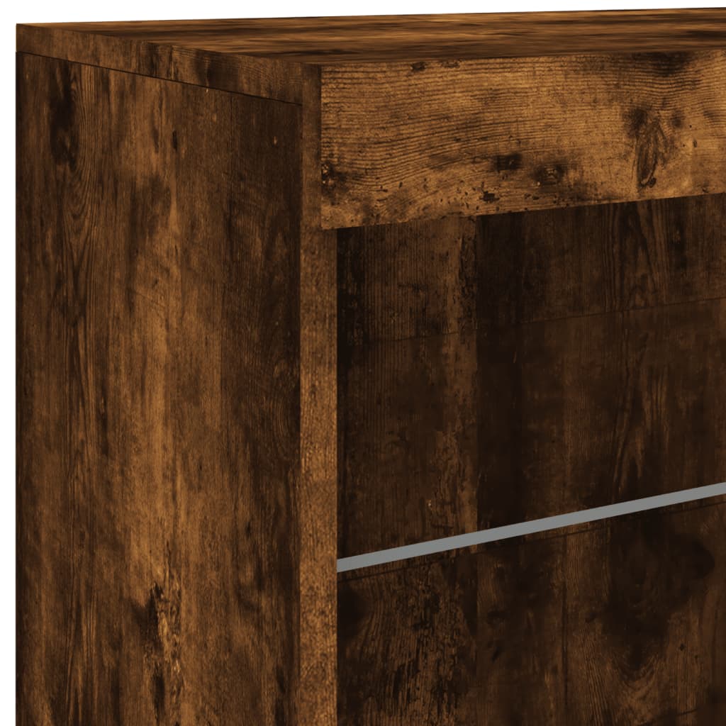 Komoda s LED svjetlima boja dimljenog hrasta 181,5x37x67 cm
