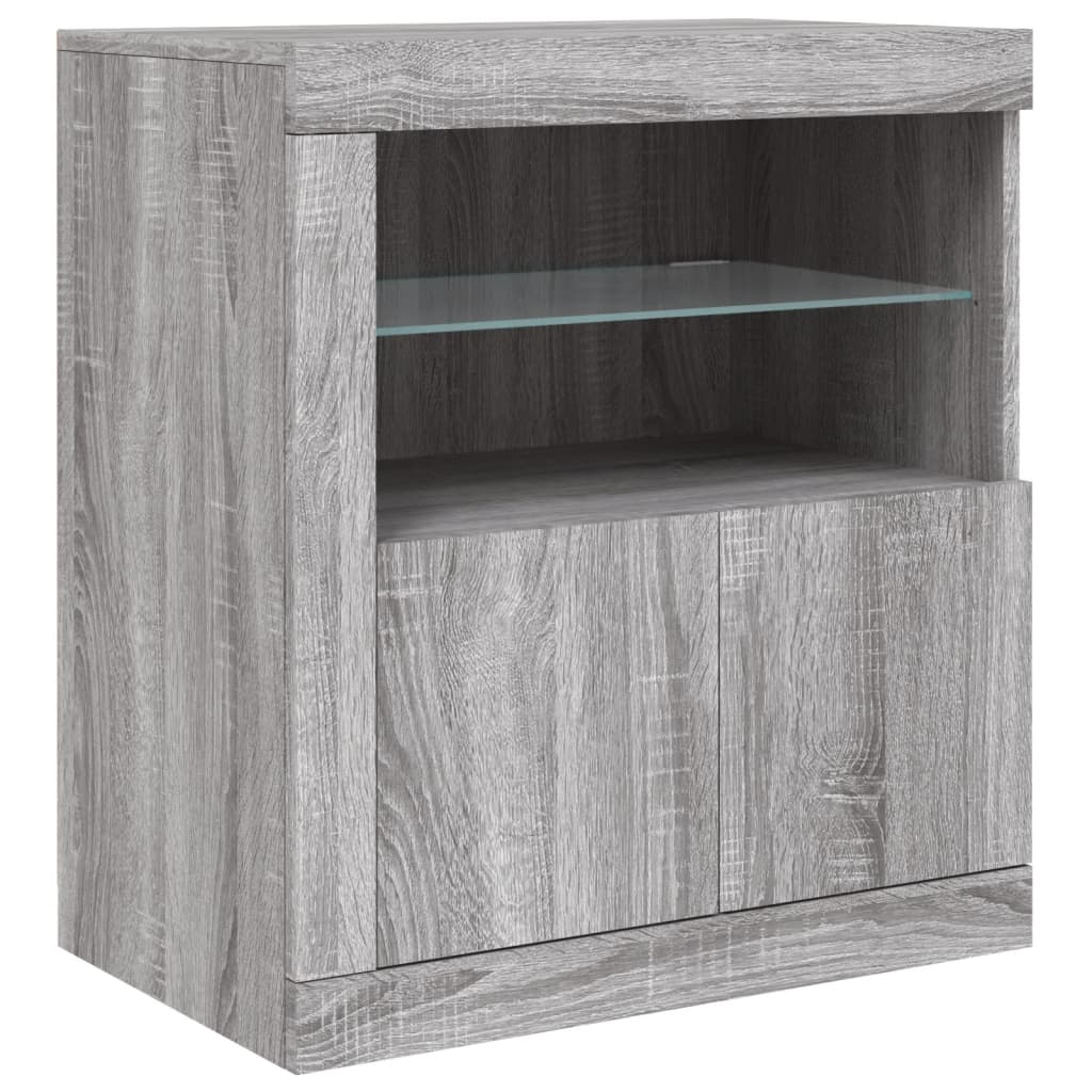 Komoda s LED svjetlima boja sivog hrasta 181,5x37x67 cm