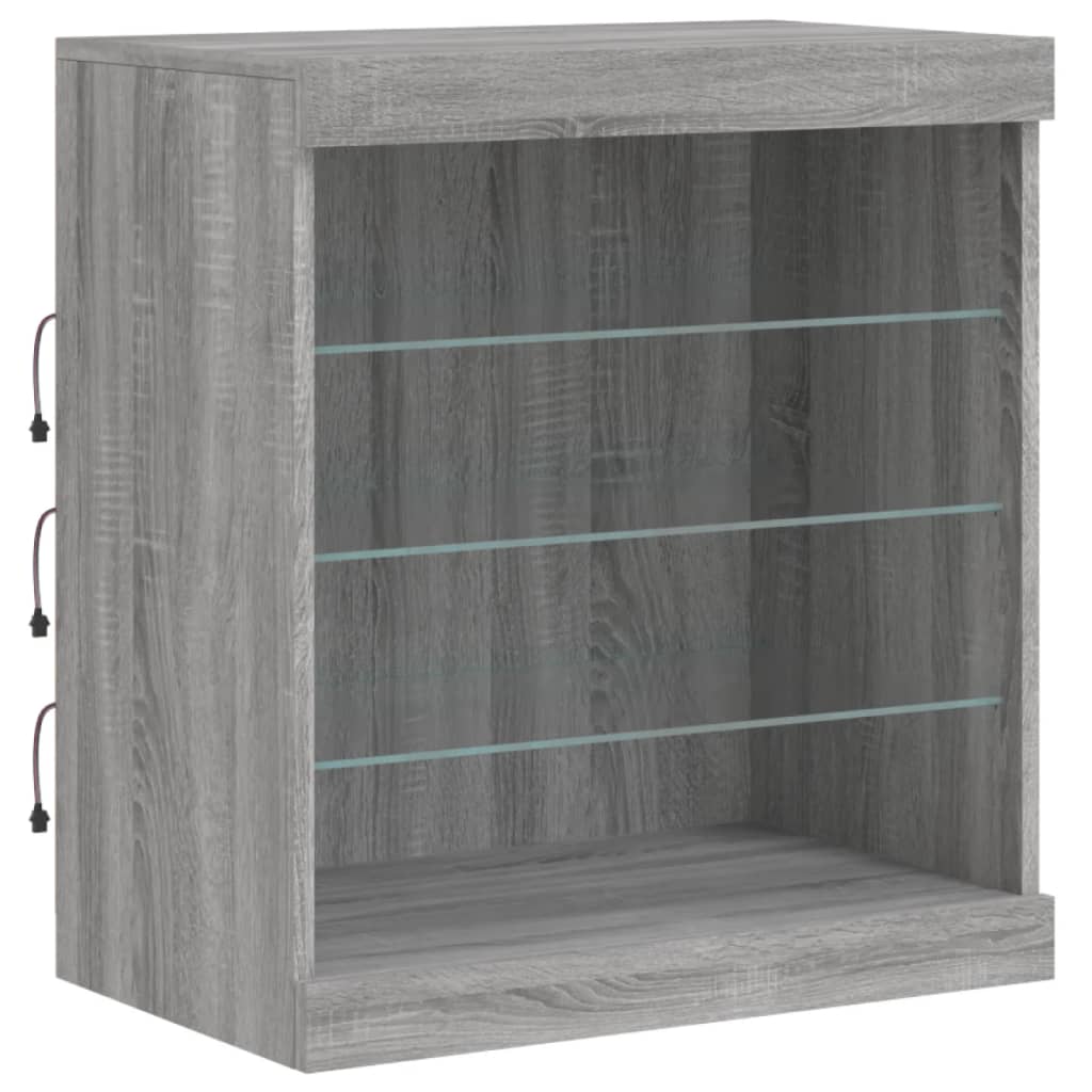 Komoda s LED svjetlima boja sivog hrasta 181,5x37x67 cm