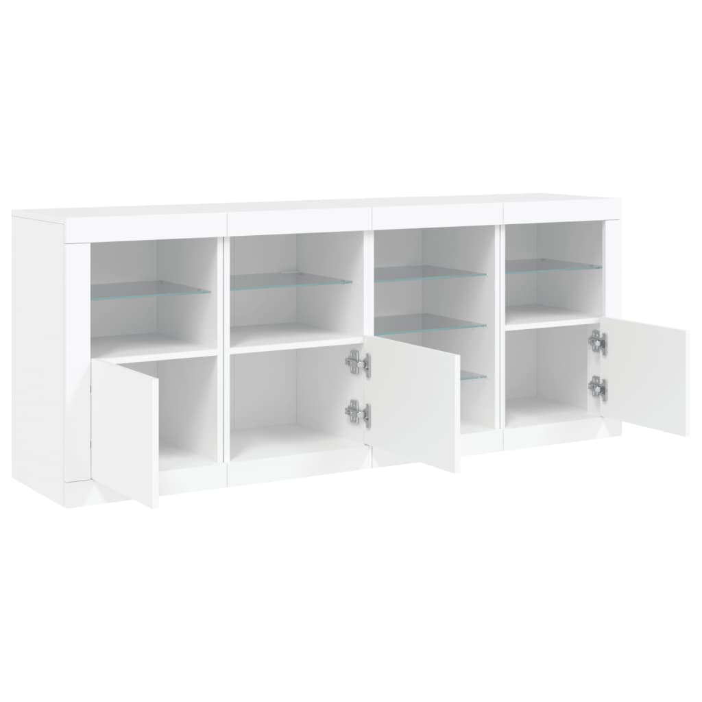 Komoda s LED svjetlima bijela 164 x 37 x 67 cm