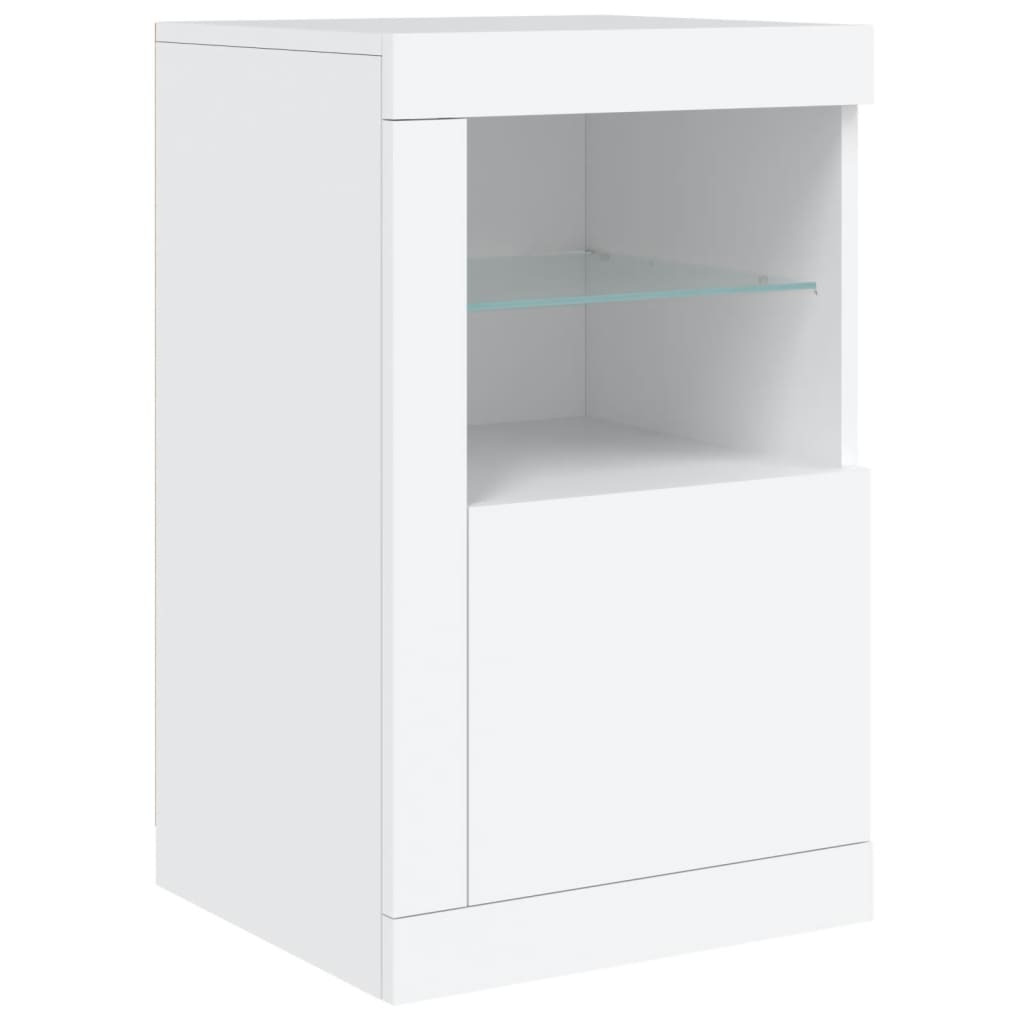 Komoda s LED svjetlima bijela 164 x 37 x 67 cm