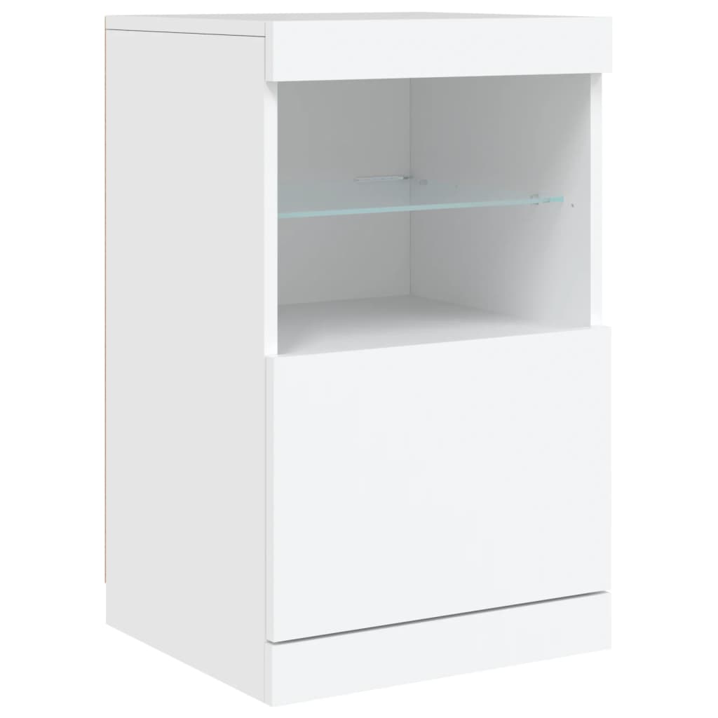Komoda s LED svjetlima bijela 164 x 37 x 67 cm