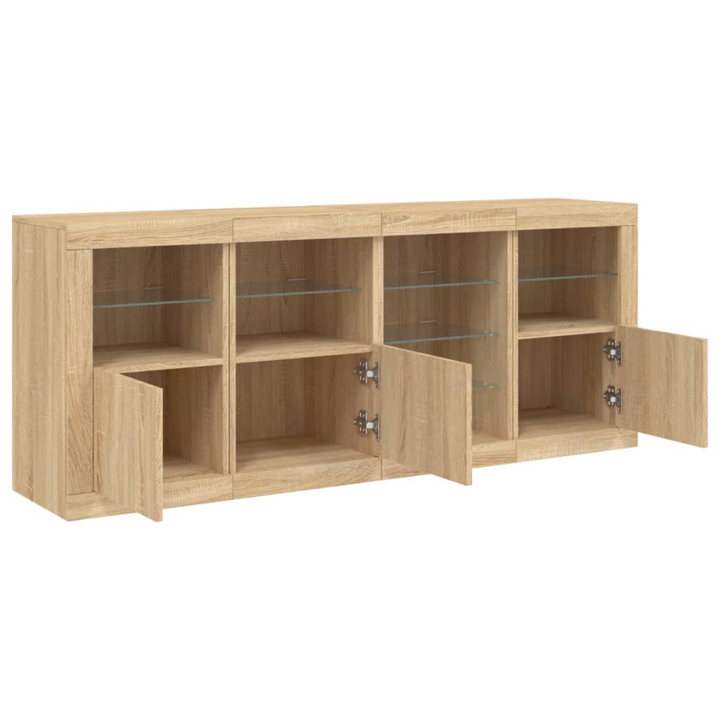 Komoda s LED svjetlima boja hrasta sonome 164 x 37 x 67 cm