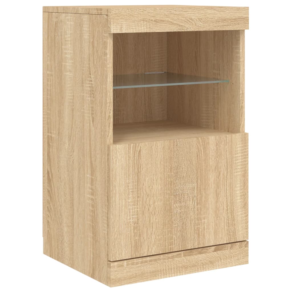 Komoda s LED svjetlima boja hrasta sonome 164 x 37 x 67 cm