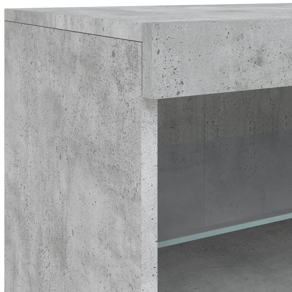Komoda s LED svjetlima siva boja betona 164 x 37 x 67 cm