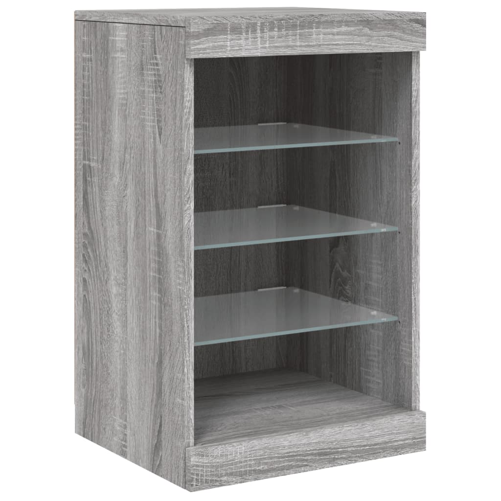 Komoda s LED svjetlima boja sivog hrasta 164 x 37 x 67 cm