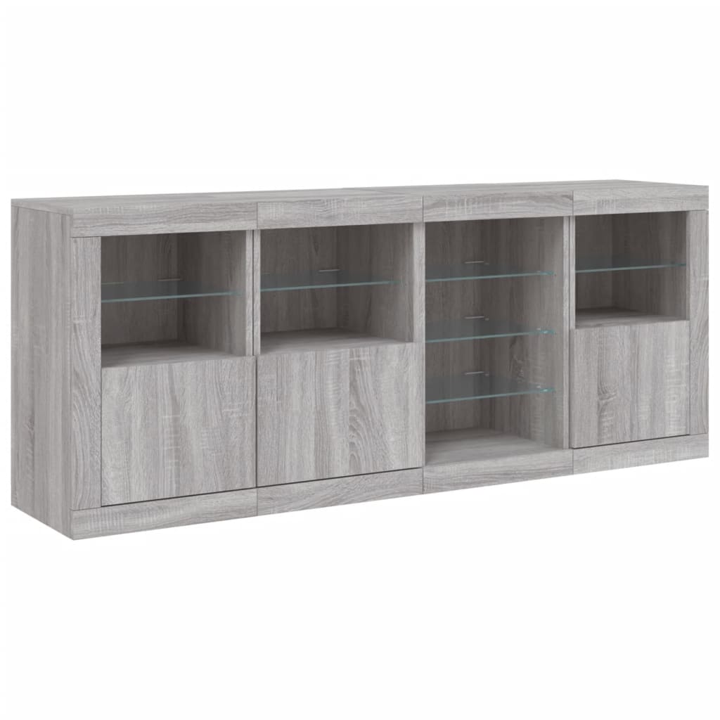 Komoda s LED svjetlima boja sivog hrasta 164 x 37 x 67 cm