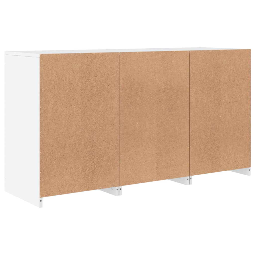 Komoda s LED svjetlima bijela 123 x 37 x 67 cm