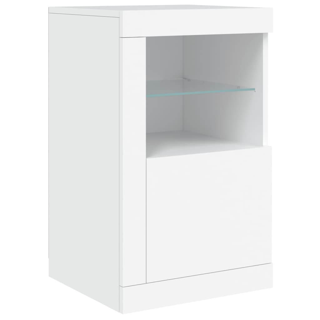 Komoda s LED svjetlima bijela 123 x 37 x 67 cm