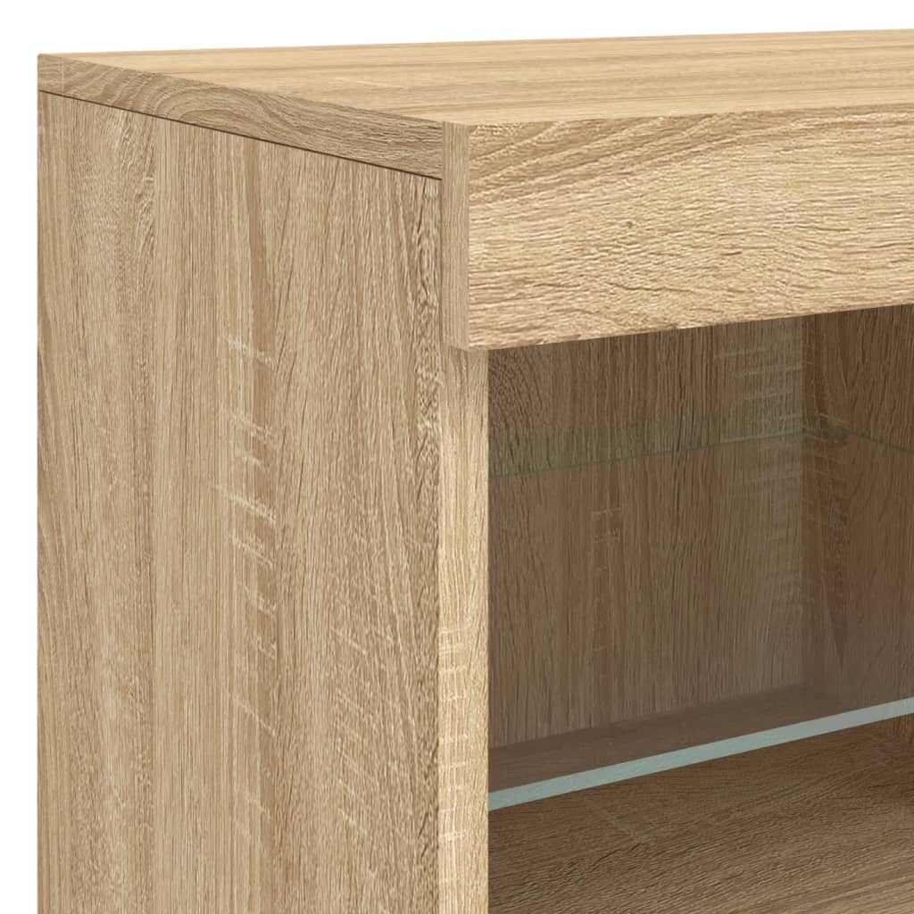 Komoda s LED svjetlima boja hrasta sonome 123x37x67 cm
