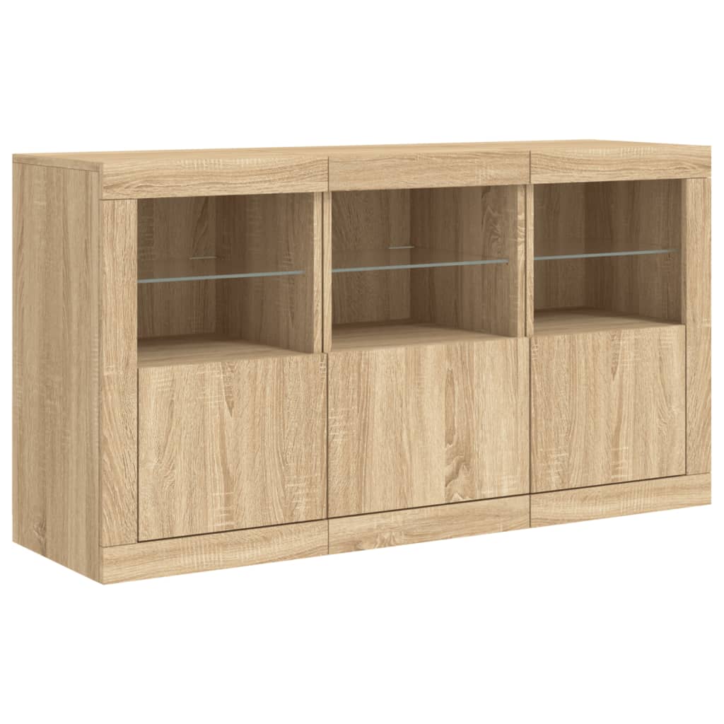 Komoda s LED svjetlima boja hrasta sonome 123x37x67 cm