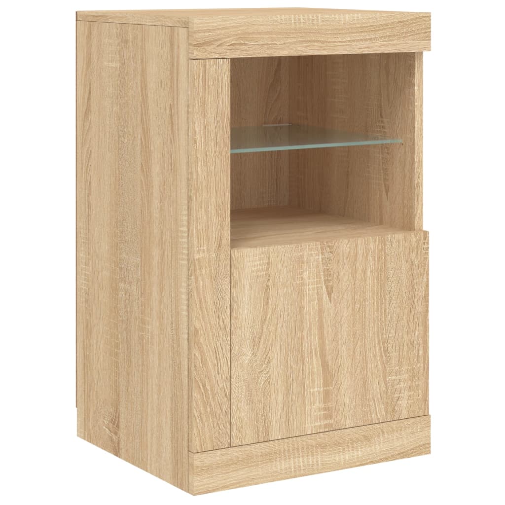 Komoda s LED svjetlima boja hrasta sonome 123x37x67 cm