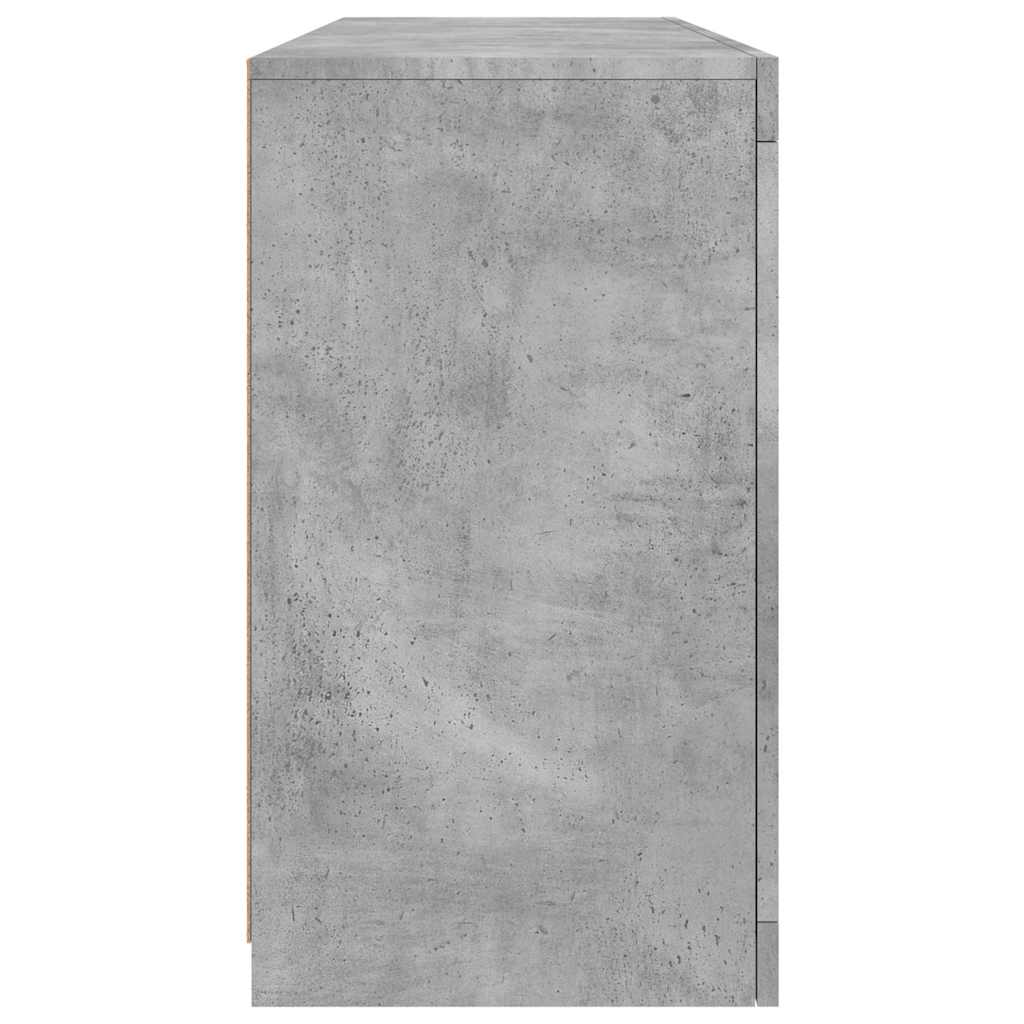 Komoda s LED svjetlima siva boja betona 142,5x37x67 cm