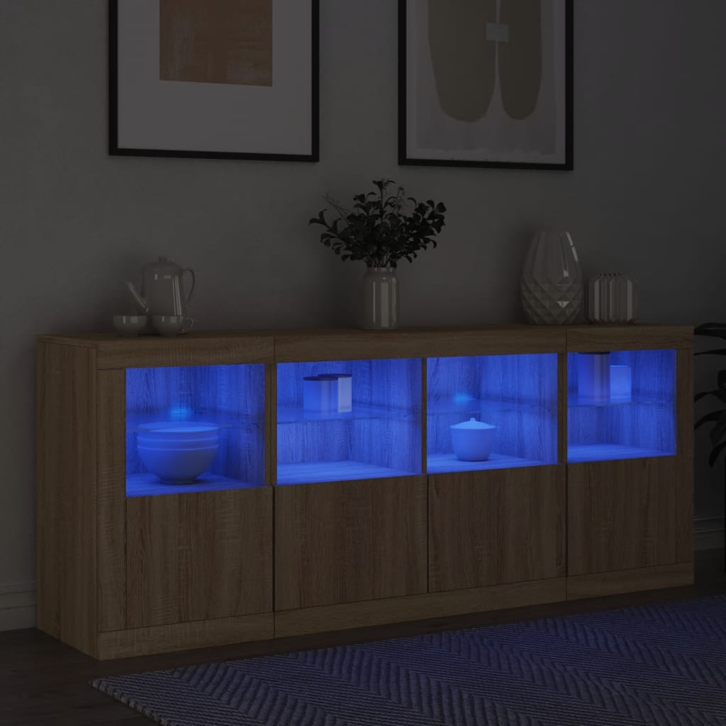 Komoda s LED svjetlima boja hrasta sonome 163x37x67 cm
