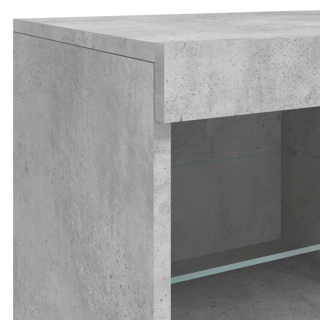 Komoda s LED svjetlima siva boja betona 163x37x67 cm