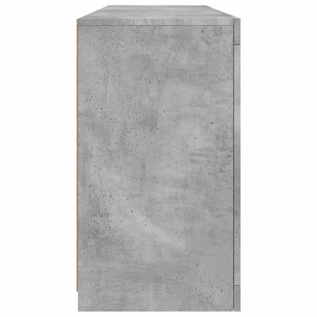 Komoda s LED svjetlima siva boja betona 163x37x67 cm