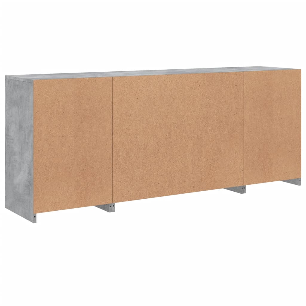 Komoda s LED svjetlima siva boja betona 163x37x67 cm