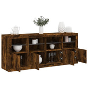 Komoda s LED svjetlima boja dimljenog hrasta 163x37x67 cm