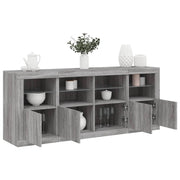 Komoda s LED svjetlima boja sivog hrasta 163x37x67 cm