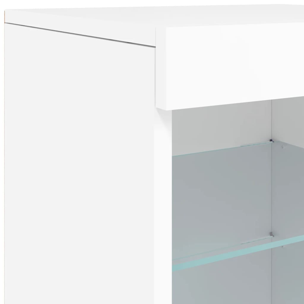 Komoda s LED svjetlima bijela 123 x 37 x 67 cm