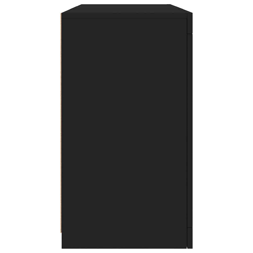 Komoda s LED svjetlima crna 123 x 37 x 67 cm