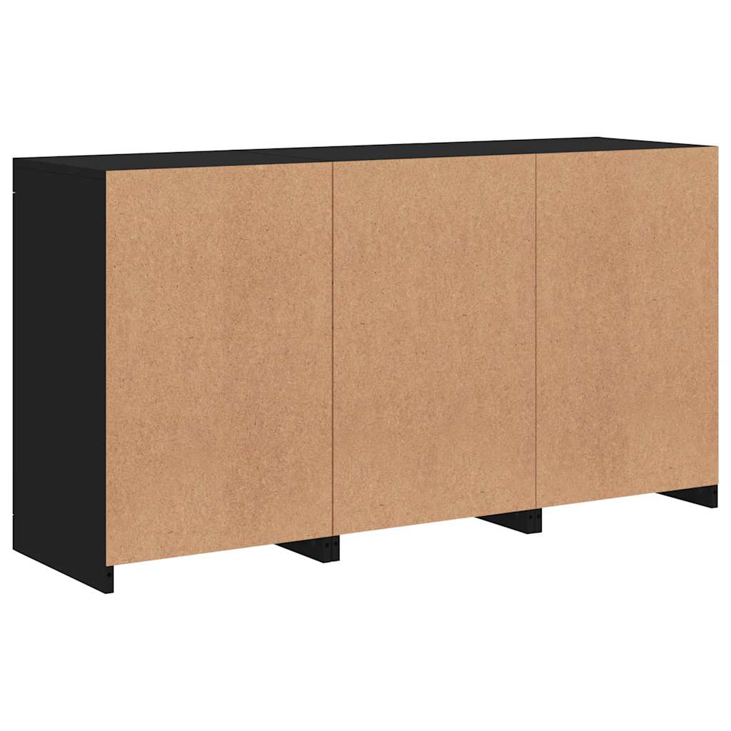 Komoda s LED svjetlima crna 123 x 37 x 67 cm