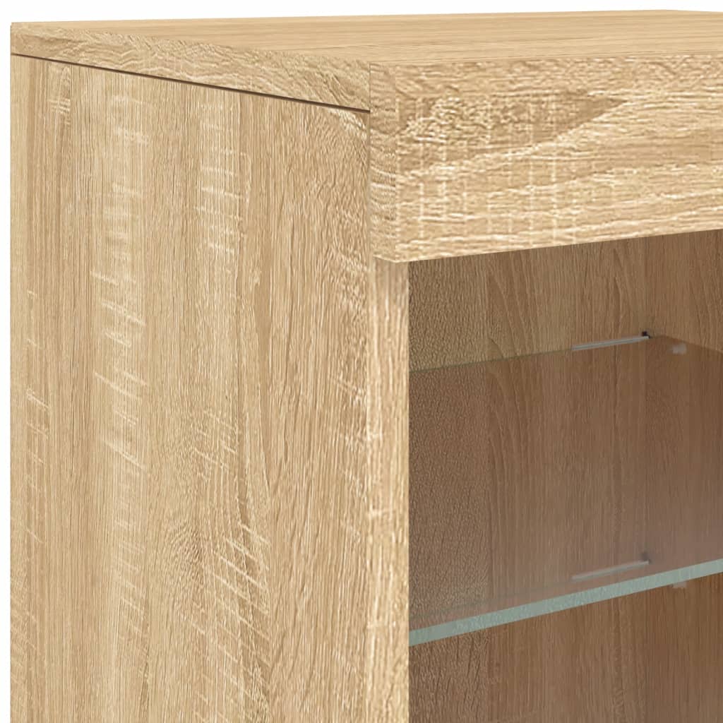 Komoda s LED svjetlima boja hrasta sonome 123x37x67 cm