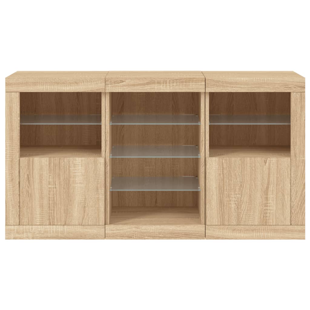 Komoda s LED svjetlima boja hrasta sonome 123x37x67 cm